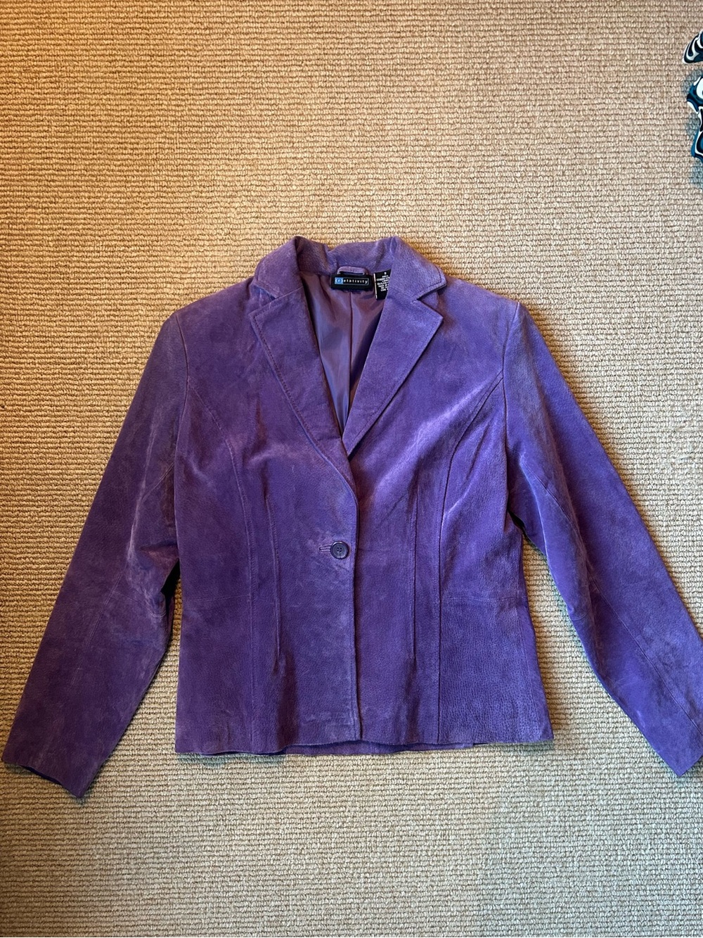 Vintage Women's Purple Suede Blazer Jacket